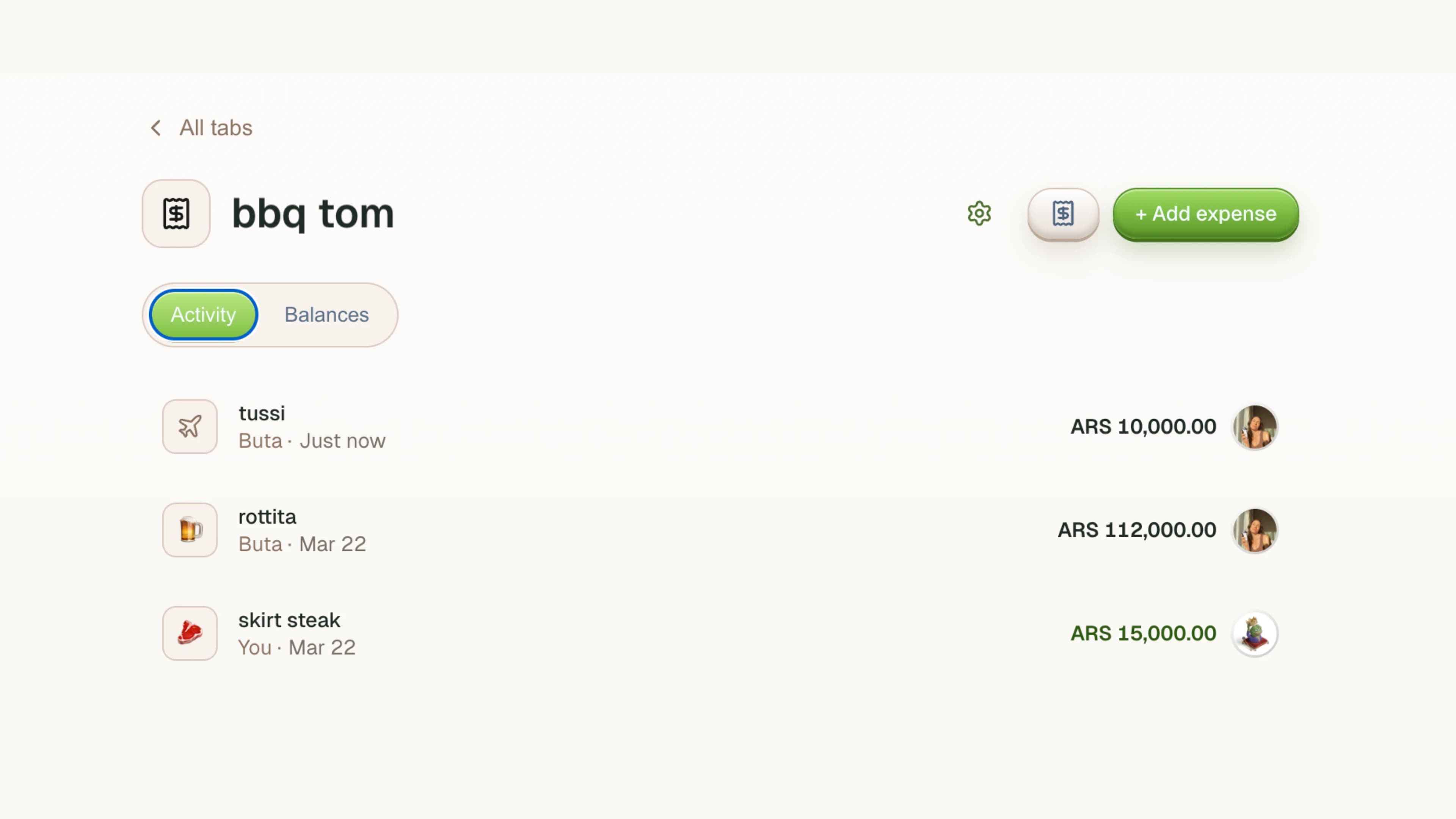 Expense Tracking app screenshot